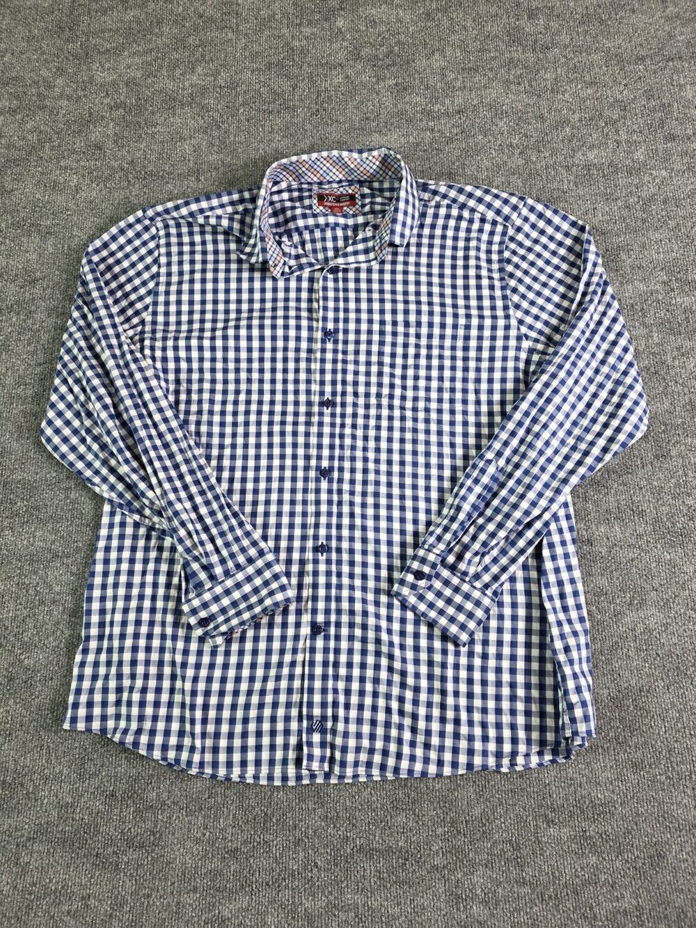 Johnston & Murphy Men's 2XL Plaid Long Sleeve Button Up XC4 Extreme Comfort XXL